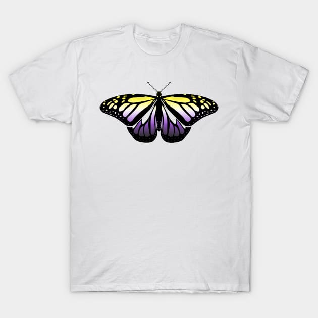 Non-Binary Pride Butterfly T-Shirt by brendalee